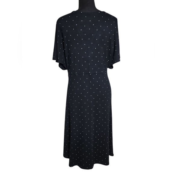 The White Company Black & White V-Neck Flutter Sleeve Jersey Dress Size 8 - Picture 7 of 8